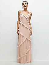 Front View Thumbnail - Cameo Asymmertical Ruffle Chiffon Bias Slip Maxi Dress