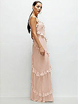 Side View Thumbnail - Cameo Asymmertical Ruffle Chiffon Bias Slip Maxi Dress