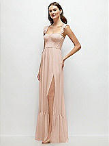 Side View Thumbnail - Cameo Ruffle Strap Chiffon Bustier Maxi Dress with Ruffle Hem A-Line Skirt