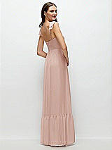 Rear View Thumbnail - Toasted Sugar Ruffle Strap Chiffon Bustier Maxi Dress with Ruffle Hem A-Line Skirt