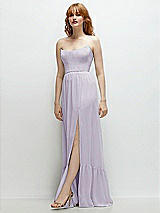 Side View Thumbnail - Moondance Strapless Cat-Eye Corset Maxi Dress with Ruffle Hem A-Line Skirt