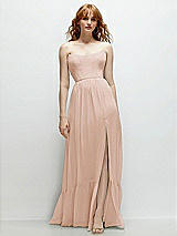 Front View Thumbnail - Cameo Strapless Cat-Eye Corset Maxi Dress with Ruffle Hem A-Line Skirt