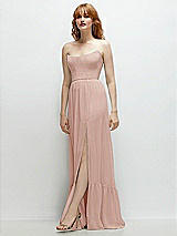 Side View Thumbnail - Toasted Sugar Strapless Cat-Eye Corset Maxi Dress with Ruffle Hem A-Line Skirt