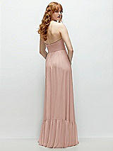 Rear View Thumbnail - Toasted Sugar Strapless Cat-Eye Corset Maxi Dress with Ruffle Hem A-Line Skirt