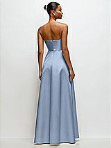 Rear View Thumbnail - Cloudy Strapless Draped Cat-Eye Satin Maxi Dress with Full Skirt