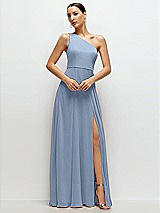 Front View Thumbnail - Cloudy Chiffon One-Shoulder Maxi Dress with Circle Skirt