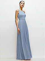 Side View Thumbnail - Cloudy Chiffon One-Shoulder Maxi Dress with Circle Skirt