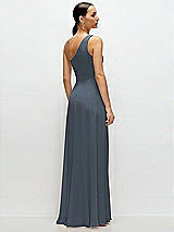 Rear View Thumbnail - Silverstone Chiffon One-Shoulder Maxi Dress with Circle Skirt