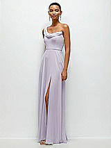 Side View Thumbnail - Moondance Chiffon One-Shoulder Maxi Dress with Draped Cowl Neckline