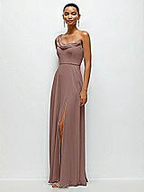 Side View Thumbnail - Sienna Chiffon One-Shoulder Maxi Dress with Draped Cowl Neckline