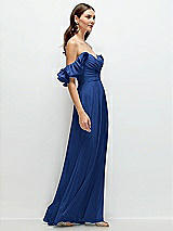 Alt View 2 Thumbnail - Classic Blue Dramatic Ruffle Edge Strap Chiffon Maxi Dress