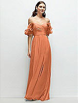 Alt View 1 Thumbnail - Sweet Melon Dramatic Ruffle Edge Strap Chiffon Maxi Dress