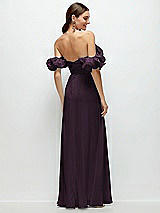 Alt View 3 Thumbnail - Aubergine Dramatic Ruffle Edge Strap Chiffon Maxi Dress