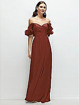 Alt View 1 Thumbnail - Auburn Moon Dramatic Ruffle Edge Strap Chiffon Maxi Dress