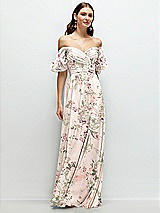 Alt View 1 Thumbnail - Blush Garden Dramatic Ruffle Edge Strap Chiffon Maxi Dress