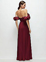 Alt View 3 Thumbnail - Burgundy Dramatic Ruffle Edge Strap Chiffon Maxi Dress