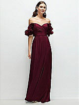 Alt View 1 Thumbnail - Cabernet Dramatic Ruffle Edge Strap Chiffon Maxi Dress