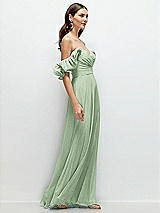 Alt View 2 Thumbnail - Celadon Dramatic Ruffle Edge Strap Chiffon Maxi Dress