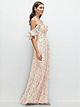 Alt View 2 Thumbnail - Coquette Floral Print Dramatic Ruffle Edge Strap Chiffon Maxi Dress