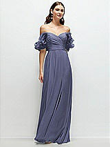 Alt View 1 Thumbnail - French Blue Dramatic Ruffle Edge Strap Chiffon Maxi Dress