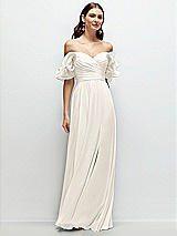 Alt View 1 Thumbnail - Ivory Dramatic Ruffle Edge Strap Chiffon Maxi Dress