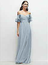 Alt View 1 Thumbnail - Mist Dramatic Ruffle Edge Strap Chiffon Maxi Dress