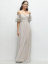 Alt View 1 Thumbnail - Oyster Dramatic Ruffle Edge Strap Chiffon Maxi Dress