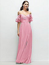 Alt View 1 Thumbnail - Peony Pink Dramatic Ruffle Edge Strap Chiffon Maxi Dress