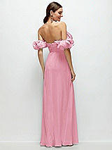 Alt View 3 Thumbnail - Peony Pink Dramatic Ruffle Edge Strap Chiffon Maxi Dress