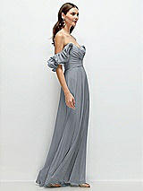 Alt View 2 Thumbnail - Platinum Dramatic Ruffle Edge Strap Chiffon Maxi Dress