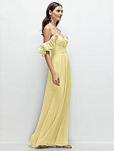 Alt View 2 Thumbnail - Pale Yellow Dramatic Ruffle Edge Strap Chiffon Maxi Dress