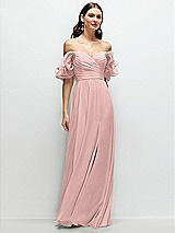 Alt View 1 Thumbnail - Rose - PANTONE Rose Quartz Dramatic Ruffle Edge Strap Chiffon Maxi Dress