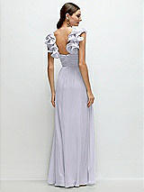 Rear View Thumbnail - Silver Dove Dramatic Ruffle Edge Strap Chiffon Maxi Dress