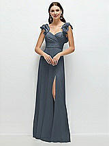 Front View Thumbnail - Silverstone Dramatic Ruffle Edge Strap Chiffon Maxi Dress