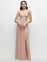 Alt View 1 Thumbnail - Toasted Sugar Strapless Pleated Surplice Chiffon Maxi Dress with A-Line Skirt