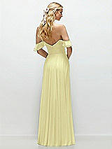 Alt View 3 Thumbnail - Butter Yellow Convertible Ruffle Strap Chiffon Maxi Dress with Full Circle Skirt