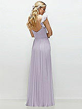 Rear View Thumbnail - Moondance Convertible Ruffle Strap Chiffon Maxi Dress with Full Circle Skirt