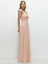 Side View Thumbnail - Cameo Convertible Ruffle Strap Chiffon Maxi Dress with Full Circle Skirt