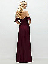 Alt View 3 Thumbnail - Cabernet Convertible Ruffle Strap Chiffon Maxi Dress with Full Circle Skirt