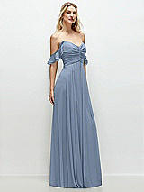 Alt View 2 Thumbnail - Cloudy Convertible Ruffle Strap Chiffon Maxi Dress with Full Circle Skirt