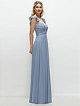 Side View Thumbnail - Cloudy Convertible Ruffle Strap Chiffon Maxi Dress with Full Circle Skirt