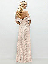 Alt View 3 Thumbnail - Coquette Floral Print Convertible Ruffle Strap Chiffon Maxi Dress with Full Circle Skirt