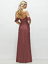 Alt View 3 Thumbnail - English Rose Convertible Ruffle Strap Chiffon Maxi Dress with Full Circle Skirt