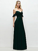 Alt View 2 Thumbnail - Evergreen Convertible Ruffle Strap Chiffon Maxi Dress with Full Circle Skirt