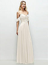 Alt View 2 Thumbnail - Ivory Convertible Ruffle Strap Chiffon Maxi Dress with Full Circle Skirt