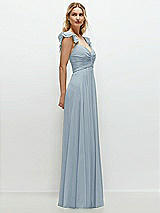 Side View Thumbnail - Mist Convertible Ruffle Strap Chiffon Maxi Dress with Full Circle Skirt