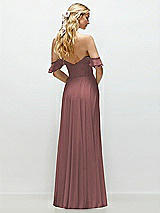 Alt View 3 Thumbnail - Rosewood Convertible Ruffle Strap Chiffon Maxi Dress with Full Circle Skirt