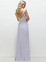 Rear View Thumbnail - Silver Dove Convertible Ruffle Strap Chiffon Maxi Dress with Full Circle Skirt