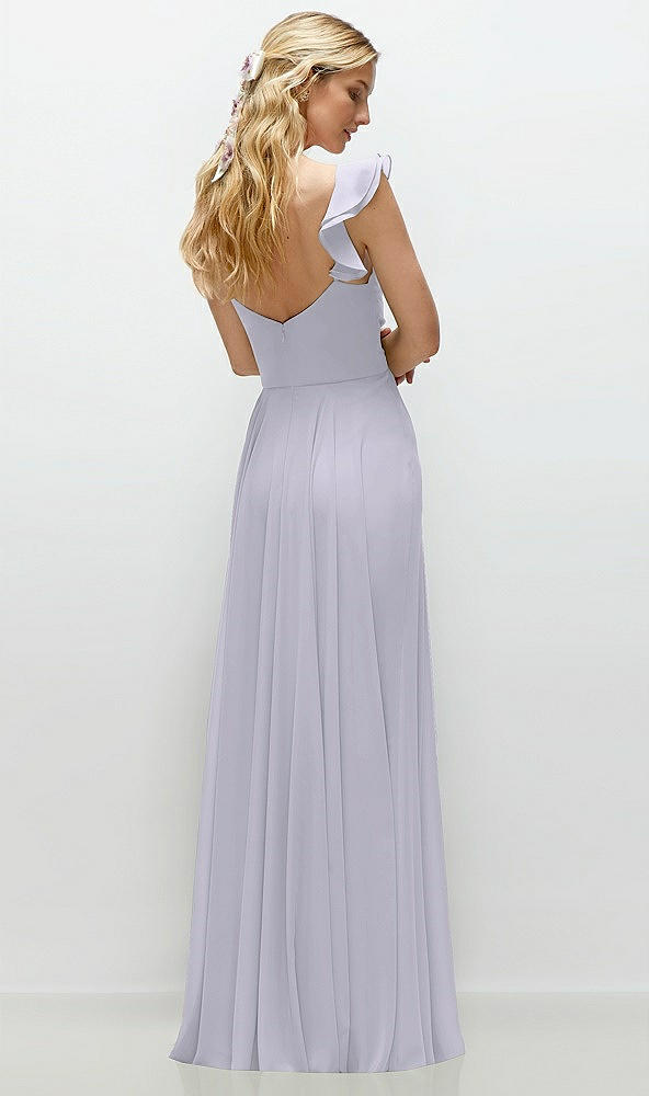 Back View - Silver Dove Convertible Ruffle Strap Chiffon Maxi Dress with Full Circle Skirt