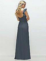 Rear View Thumbnail - Silverstone Convertible Ruffle Strap Chiffon Maxi Dress with Full Circle Skirt